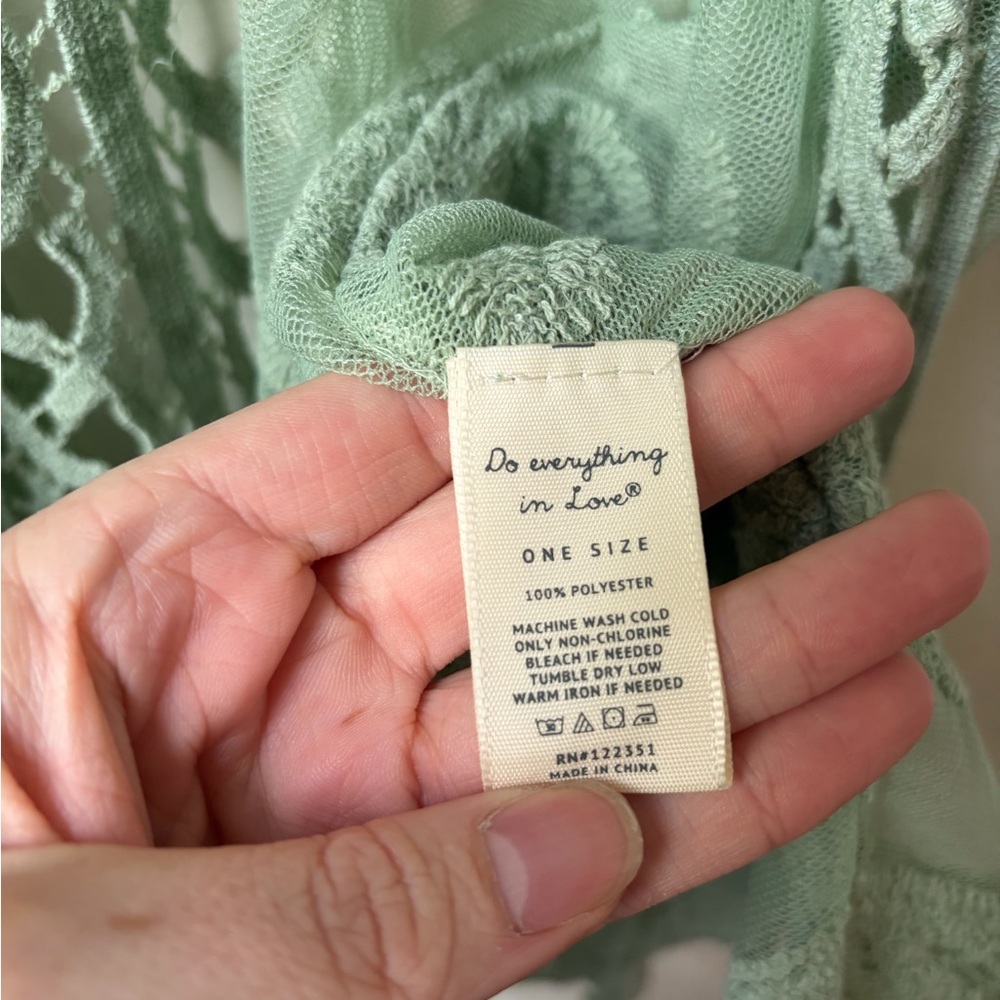 Do Everything in Love NWT Sage Green Lace Kimono Duster One Size - Picture 9 of 9
